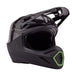 Black motorcycle helmet with green accents on a white background